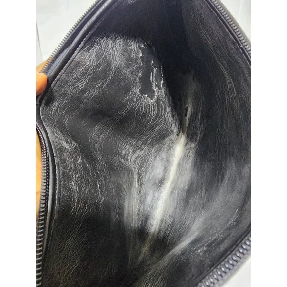 Authentic CHRISTIAN DIOR Vintage Monogram Wristlet Clutch Navy Blue/Beige - Picture 11 of 14